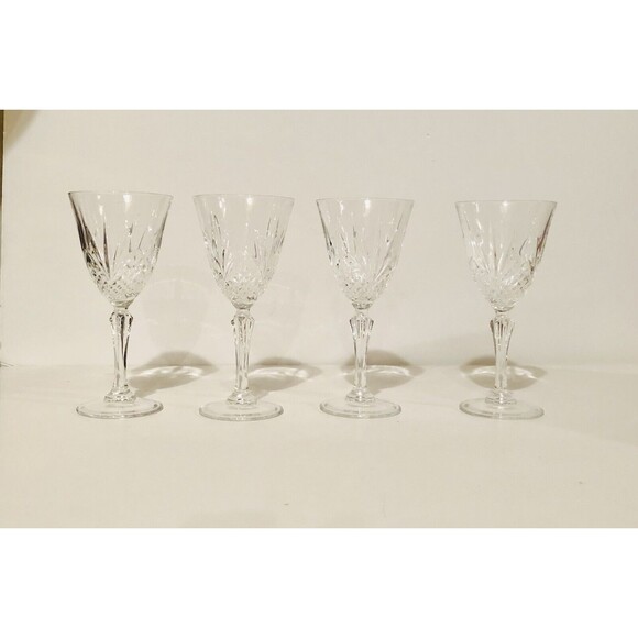 SALZBURG CRISTAL DE FLANDRE 4 VERRES A PIED  6 1/4 OZ.  MADE IN FRANCE - Picture 5 of 9